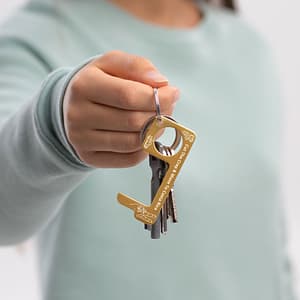 Brass Touch Tool Keychain: Keep Yourself Safe: Engraved